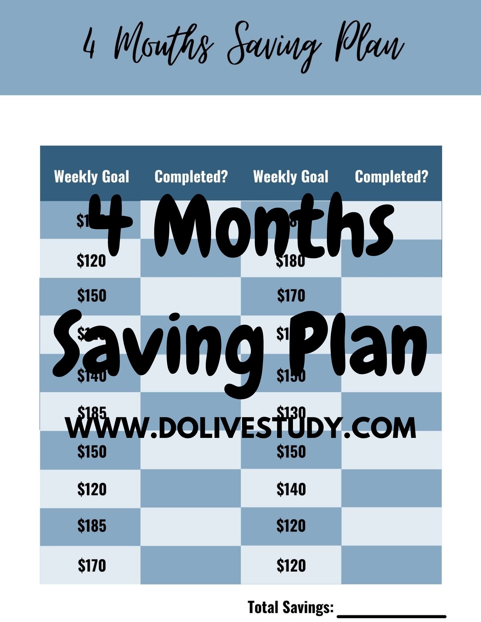 4MonthsSavingPlanToHelpYouSaveMoney 1 - Free Printables