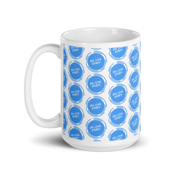 mockup 72d22eb5 600x600 - Do. Live. Study. Polka Dot Logo Glossy Mug (White)