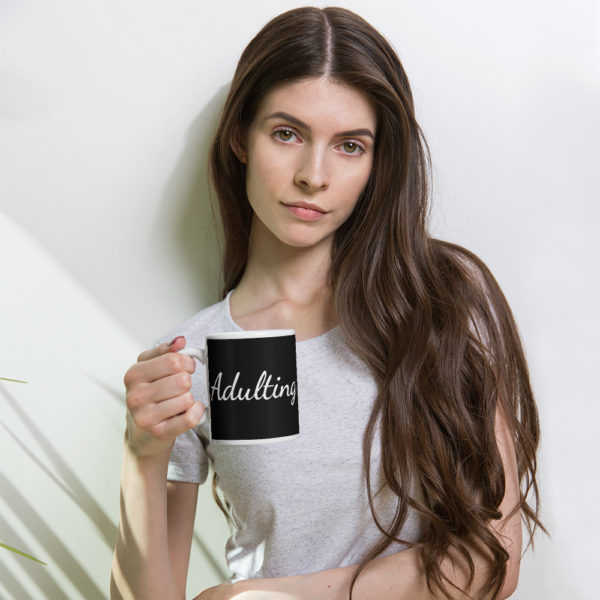 mockup 7b617719 600x600 - Black Adulting is Hard Glossy Mug