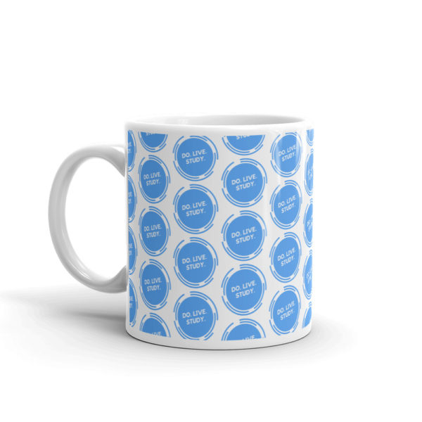 Do. Live. Study. Polka Dot Logo Glossy Mug (White)