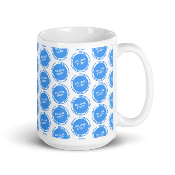 mockup bf6d65df 600x600 - Do. Live. Study. Polka Dot Logo Glossy Mug (White)