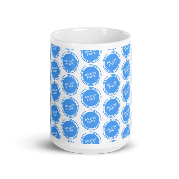 Do. Live. Study. Polka Dot Logo Glossy Mug (White) - Image 6