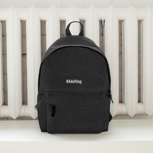Adulting Embroidered Backpack - Image 3