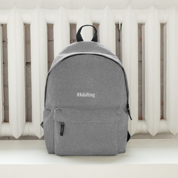 Adulting Embroidered Backpack