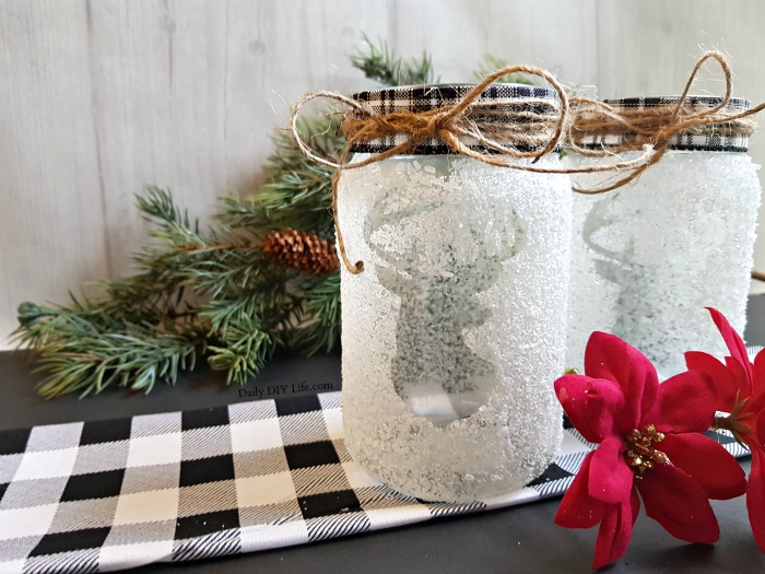 snow covered mason jars - Incredible Tips On How To Decorate For Christmas On A Budget